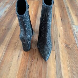 Mix No. 6 Black Studded Pointed Toe Ankle Boots